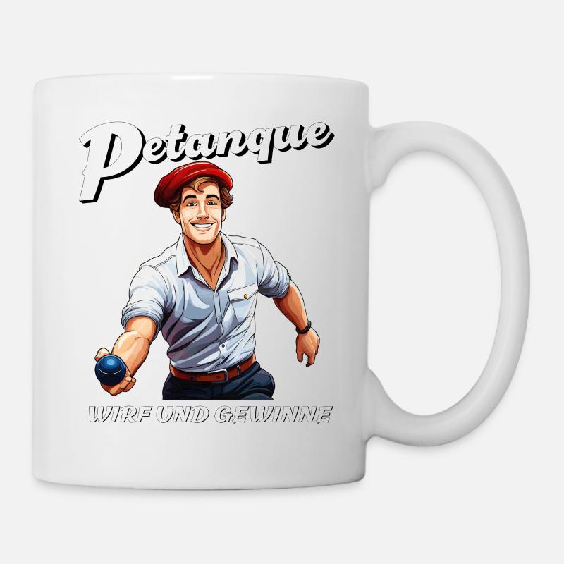PETANQUE WIRF UND GEWINNE - Tasse - Weiß