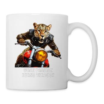 MOTO QUAND LA PASSION BRÛLE - Mug blanc - blanc - Droite