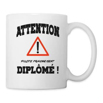 cadeau parfait, idéal pour un jeune conducteur - Mug blanc - blanc - Droite