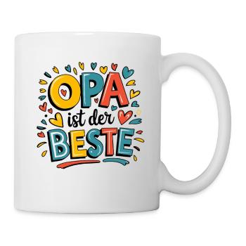 Grandpa is the best with hearts and colors for - Mug - white - Right