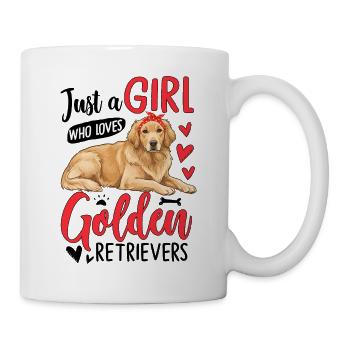 Just A Girl Who Loves Golden Retrievers - Tasse - Weiß - Rechts