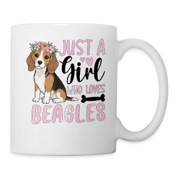 Just A Girl Who Loves Beagles - Tasse - Weiß - Rechts
