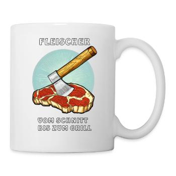 FLEISCHER VOM SCHNITT BIS ZUM GRILL - Tasse - Weiß - Rechts
