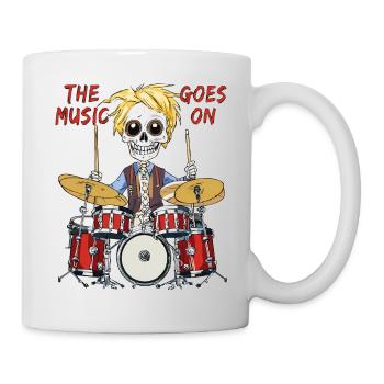 TAMBOURS SQUELETTES LA MUSIQUE CONTINUE - Mug blanc - blanc - Droite