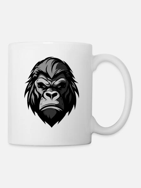 Gorilla Kopf - Tasse - Weiß