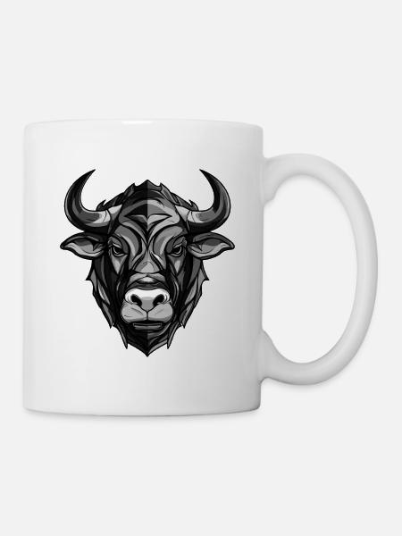Tête de Taureau Taureau - Mug blanc - blanc