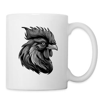 Hahn Portrait - Tasse - Weiß - Rechts