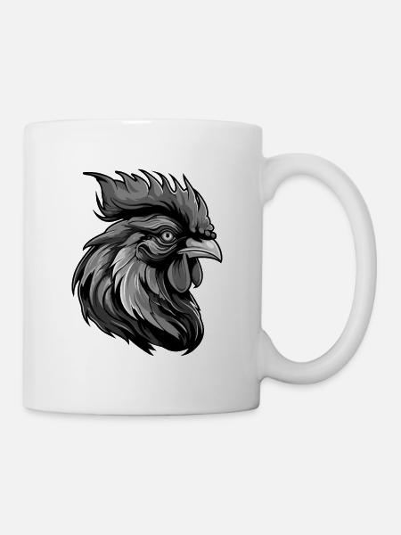 Hahn Portrait - Tasse - Weiß