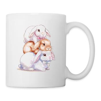 Cute Rabbit Stack for Rabbit Lovers - Mug - white - Right