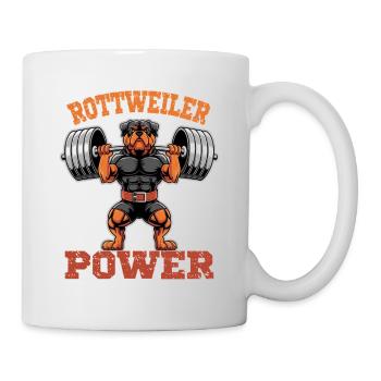 Rottweiler Power : Chien puissant pour la salle de sport et la salle de sport - Mug blanc - blanc - Droite