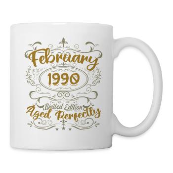 Geschenkidee Februar 1990 Geburtstag Februar 1990 - Tasse - Weiß - Rechts
