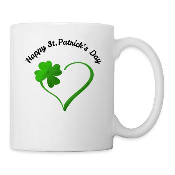 St. Patrick's Day Shirt, Lucky Clover Irish T-Shirt - Tasse - Weiß - Rechts