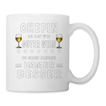 CHEFIN DU WIRST IMMER BESSER - Tasse - Weiß - Rechts