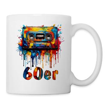 MUSIKKASETTE 60er - Tasse - Weiß - Rechts