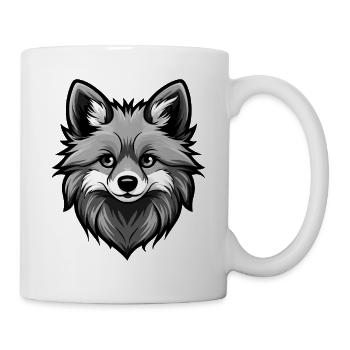 Tête de chien de Poméranie - Mug blanc - blanc - Droite