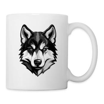 Tête de chien husky - Mug blanc - blanc - Droite