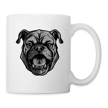 Tête de chien bouledogue - Mug blanc - blanc - Droite