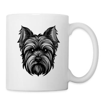 Yorkshire Terrier Dog Head - Mug - white - Right