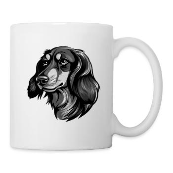 Dachshund Hund Kopf Dackel - Tasse - Weiß - Rechts