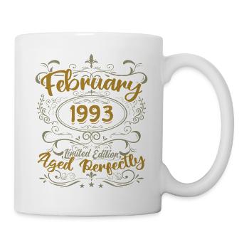 Geschenkidee Februar 1993 Geburtstag Februar 1993 - Tasse - Weiß - Rechts
