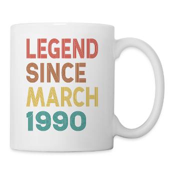 Vintage Legend Since March 1990, 35th birthday - Mug - white - Right