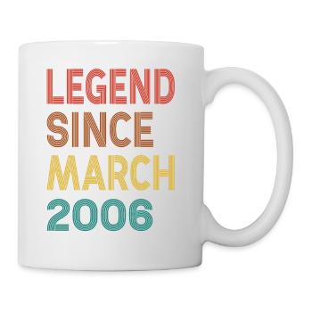 Vintage Legende seit März 2006, 19. Geburtstag - Tasse - Weiß - Rechts