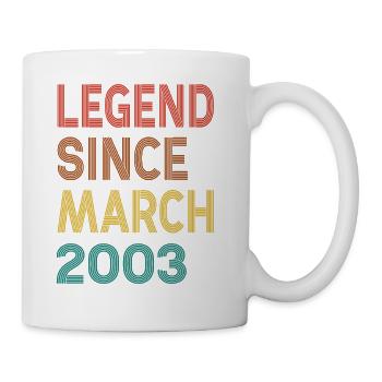 Vintage Legend Since March 2003, 22nd birthday - Mug - white - Right
