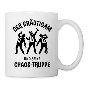Der Bräutigam Und Seine Chaos-Truppe (JGA Bier B) - Tasse - Weiß - Rechts