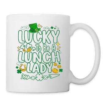 Chemise de la Saint-Patrick, chanceuse d’être une dame du déjeuner - Mug blanc - blanc - Droite