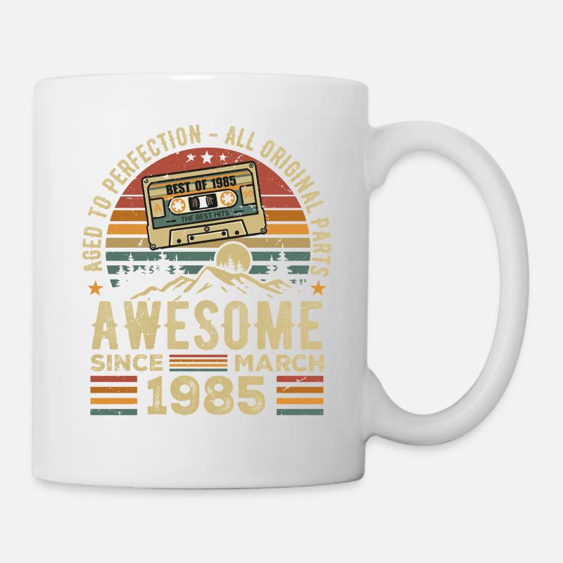 Mars 1985 cadeau anniversaire mars 1985 march 1985 - Mug blanc - blanc