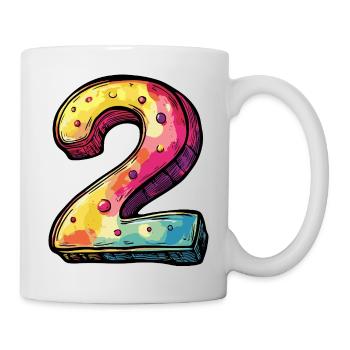 2 Number Colorful - Mug - white - Right