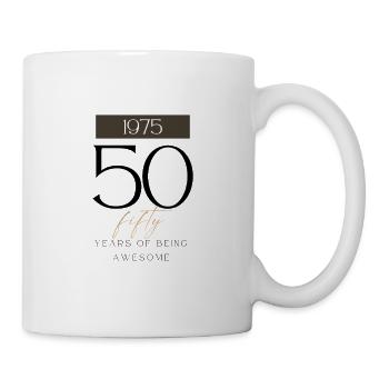 50th Birthday Years of Being Awesome 1975 Gift - Mug - white - Right