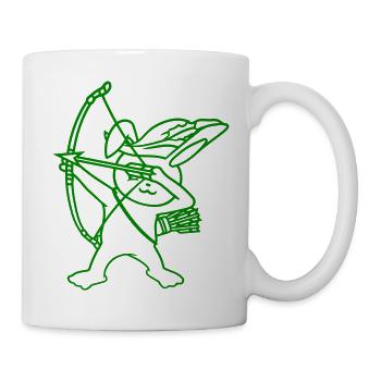 Rabbit Archer Medieval Arrow Bow Shooting - Mug - white - Right