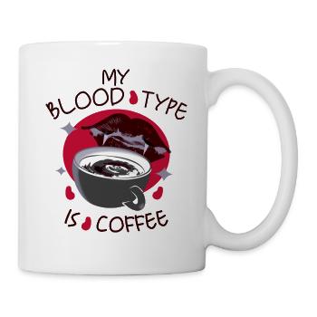 Mon groupe sanguin est le café - Mug blanc - blanc - Droite