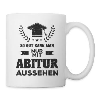 Abitur Abi Prüfung geschafft Abschluss Geschenk - Tasse - Weiß - Rechts