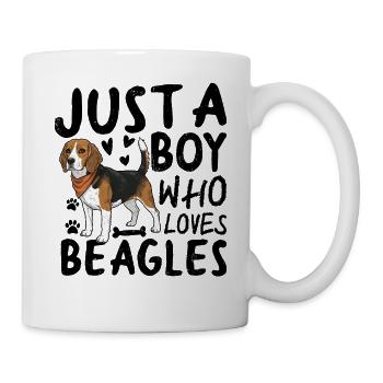Just A Boy Who Loves Beagles - Tasse - Weiß - Rechts