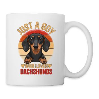 Just a Boy Who Loves Dachshunds - Tasse - Weiß - Rechts