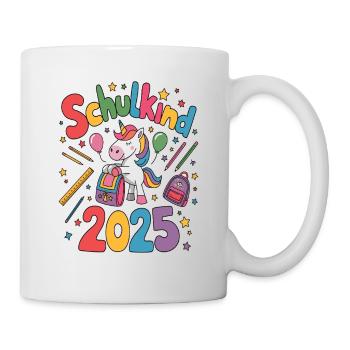 Schulkind 2025 Einschulung Schulanfang - Tasse - Weiß - Rechts