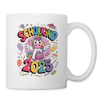 Schulkind 2025 Einschulung Schulanfang - Tasse - Weiß - Rechts