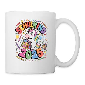 Schulkind 2025 Einschulung Schulanfang - Tasse - Weiß - Rechts