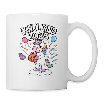 Schulkind 2025 Einschulung Schulanfang - Tasse - Weiß - Rechts