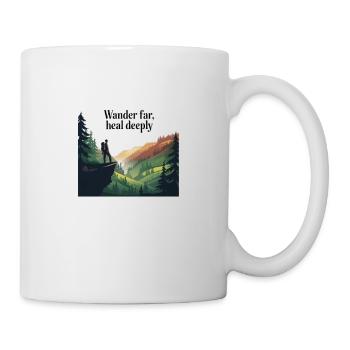 Wander Far, Heal Deeply – Hiking & Nature - Mug - white - Right