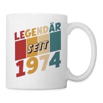 legendär seit 1974 oh mein gott wie funny - Tasse - Weiß - Rechts