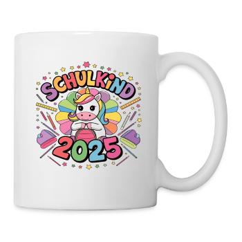 Schulkind 2025 Einschulung Schulanfang - Tasse - Weiß - Rechts