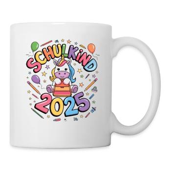 Schulkind 2025 Einschulung Schulanfang - Tasse - Weiß - Rechts