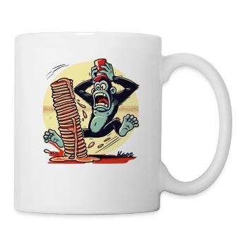 Pancake monkey – chaos with syrup - Mug - white - Right