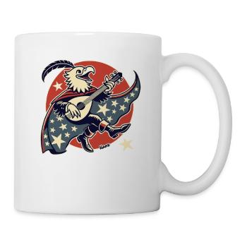 USA Patriotic Bardic Eagle with Guitar - Mug - white - Right