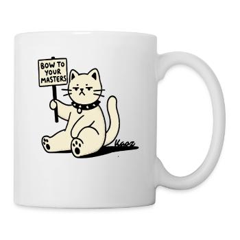 Sarcastic Protest Cat – Bow! - Mug - white - Right