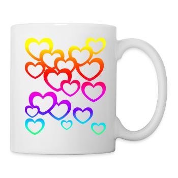 Colorful Hearts Gradient Rainbow Heart Icon - Mug - white - Right