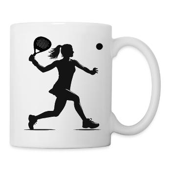 Padel player side black - Mug - white - Right